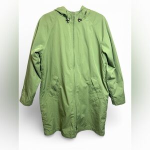 L.L. Bean Women’s Green Hooded Coat M Detachable Wool Liner Heritage Y2K Parka